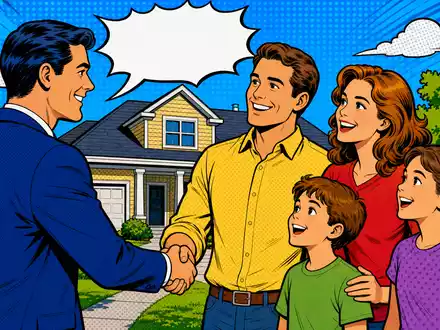 Pop-Art-Comic mit Versicherungsagent und Familie symbolisiert das Kerngeschäft von Mapfre S.A., ISIN ES0124244E34 - Foto: THN