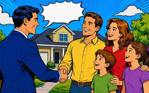 Pop-Art-Comic mit Versicherungsagent und Familie symbolisiert das Kerngeschäft von Mapfre S.A., ISIN ES0124244E34 - Foto: THN