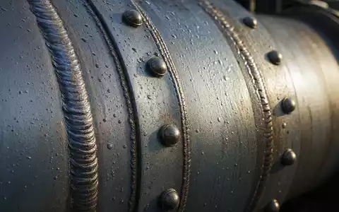 Enagás S.A. (ISIN ES0130960018) transportiert Gas durch Stahlrohre, diese Makroaufnahme zeigt die Oberflächenstruktur - Foto: THN