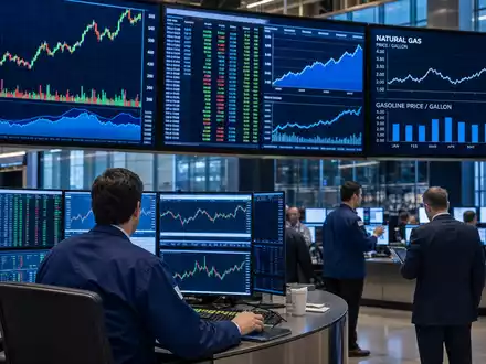 Enagás S.A. (ISIN ES0130960018) wird an der Börse gehandelt, diese Szene zeigt einen Handelsraum - Foto: THN