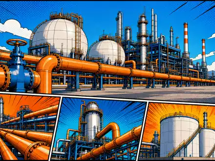 Enagás S.A. (ISIN ES0130960018) wird hier als farbenfrohe Pop-Art-Comic-Szene der Gasindustrie interpretiert - Foto: THN