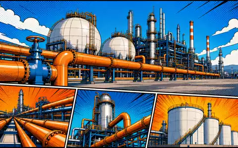 Enagás S.A. (ISIN ES0130960018) wird hier als farbenfrohe Pop-Art-Comic-Szene der Gasindustrie interpretiert - Foto: THN
