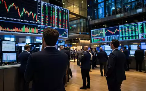 Editorial-Foto eines Trading-Floors mit Charts steht symbolisch für die Banco Sabadell S.A., ISIN ES0113860A34 - Foto: THN