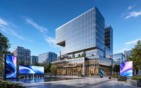 JCDecaux SE (ISIN FR0000077919) verbindet moderne Firmenarchitektur mit digitalen Außenwerbeflächen auf Unternehmensplätzen - Foto: THN
