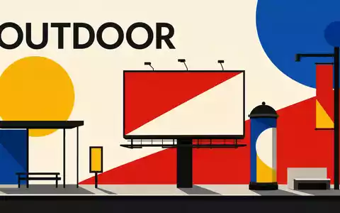 JCDecaux SE (ISIN FR0000077919) und der Außenwerbe-Sektor erscheinen hier als geometrisches Bauhaus-Poster mit Text OUTDOOR - Foto: THN