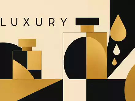 Interparfums SA (FR0004024222) wird hier als geometrisches Bauhaus-Poster mit stilisierten Duftflakons dargestellt - Foto: THN