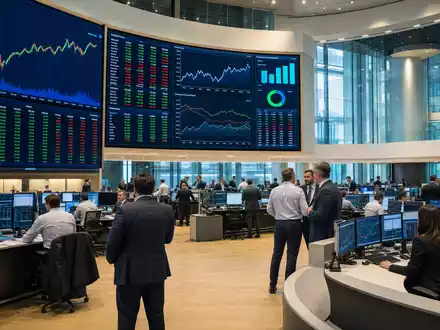 Ipsos SA (ISIN FR0000073298) Börsen-Editorial vom Trading-Floor der Euronext Paris mit sektorspezifischen Charts - Foto: THN