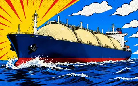Gaztransport & Technigaz SA (FR0011726835): Pop-Art-Comicszene mit einem stilisierten LNG-Tanker auf hoher See - Foto: THN
