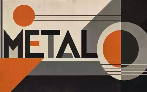 Geometrisches Bauhaus-Poster mit dem Sektor-Schriftzug METAL, stilistisch inspiriert von Bodycote plc, ISIN GB00B3FLWH99 - Foto: THN