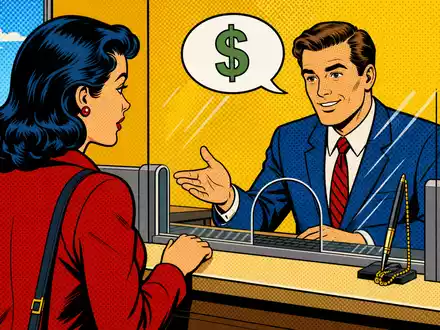 Pop-Art-Comic zeigt stilisierte Bankschalter-Szene, passend zum Markenimage von Close Brothers Group plc, ISIN GB0007668071 - Foto: THN
