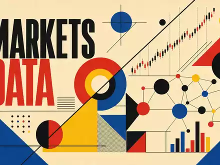 Nasdaq Inc. US6311031081 Bauhaus Poster mit MARKETS DATA Schriftzug und geometrischen Formen - Foto: THN