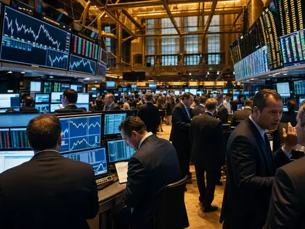 Nasdaq Inc. US6311031081 Boersen Editorial mit NASDAQ Handelsparkett und Technologie Sektor Charts - Foto: THN