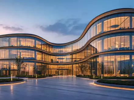 Architektur-Render eines modernen Bürogebäudes repräsentiert Nagarro SE, ISIN DE000A3H2200, als international tätiges IT-Unternehmen - Foto: THN