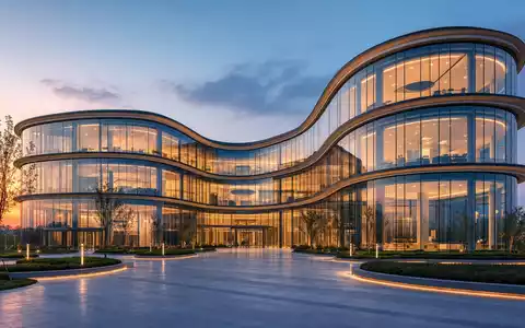 Architektur-Render eines modernen BĂŒrogebĂ€udes reprĂ€sentiert Nagarro SE, ISIN DE000A3H2200, als international tĂ€tiges IT-Unternehmen - Foto: THN