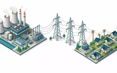 Ameren Corp. US0236081024 isometric 3D diagram of power generation transmission and distribution chain - Foto: THN