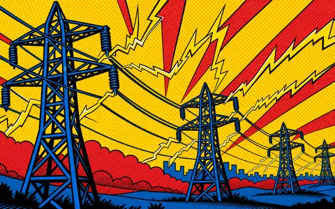 Ameren Corp. US0236081024 pop art comic of stylized power grid with lightning bolts - Foto: THN