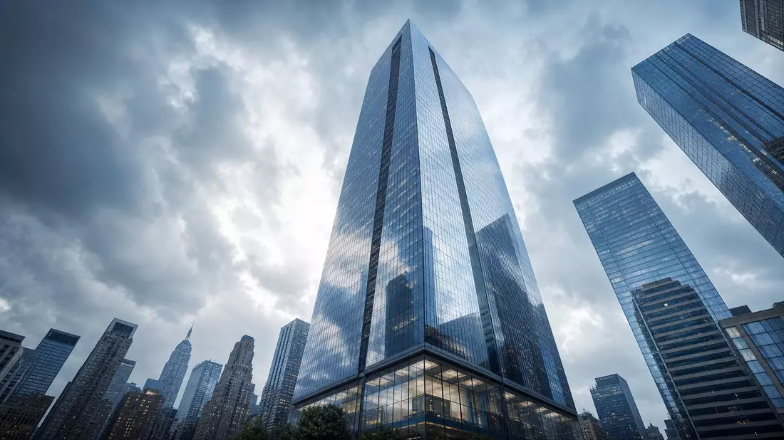 American International Group US0268747849 glass steel skyscraper architectural render in New York City