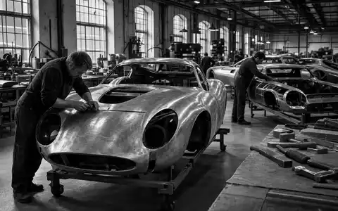 Ferrari N.V. NL0011585146: Schwarzweiß-Reportage zeigt Handwerker beim Karosseriebau in einer exklusiven Luxus-Manufaktur - Foto: THN