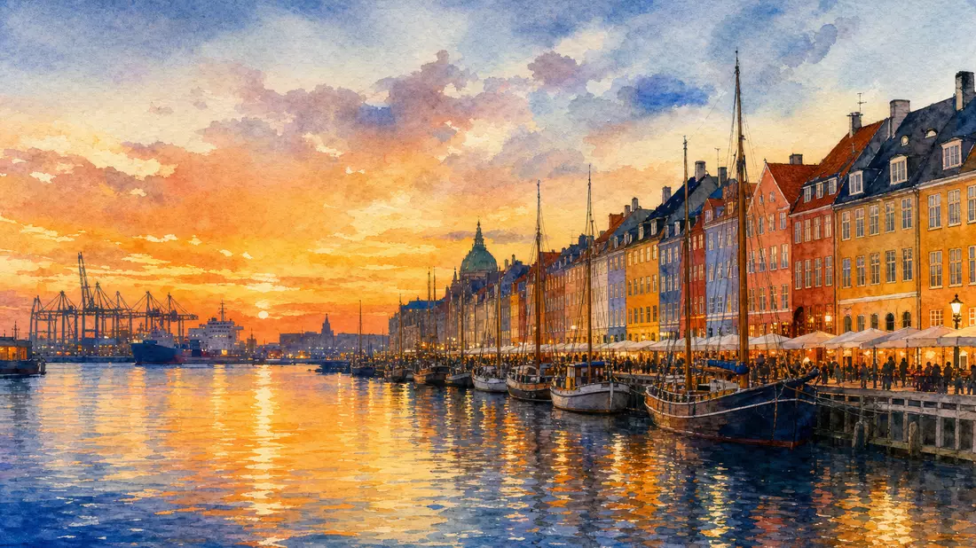 Aquarell Kopenhagen Hafen A.P. Møller - Mærsk A/S DK0010244508