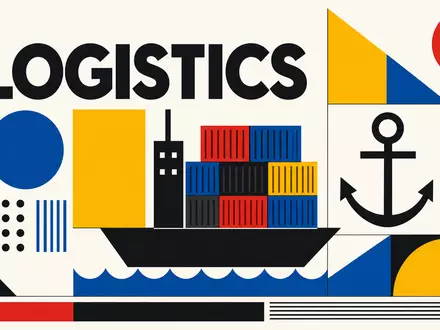 A.P. Møller - Mærsk A/S DK0010244508 Bauhaus-Poster LOGISTICS Geometrie Primärfarben Frachtschiff Anker Kreise Dreiecke - Foto: THN