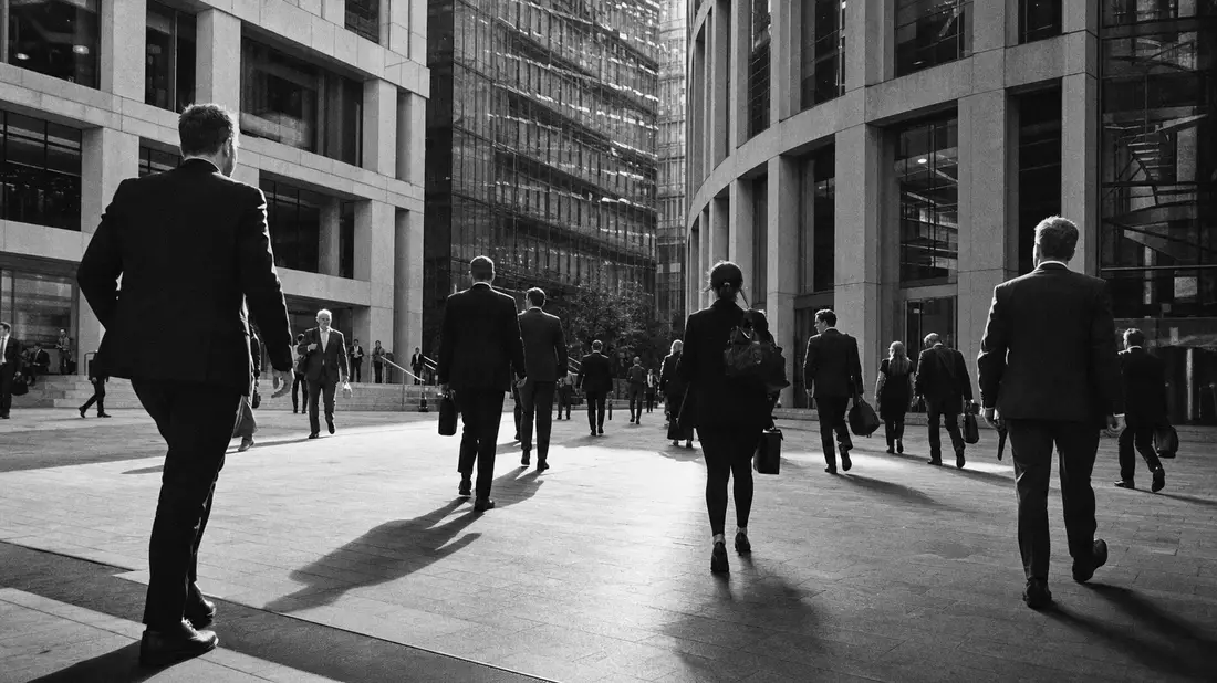 SW-Foto: Finanzprofis im Londoner Bankenviertel nahe der Börse