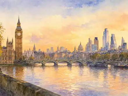 BAE Systems plc (ISIN GB0002634946) hat seinen Firmensitz in London, dargestellt in weicher Aquarell-Optik - Foto: THN