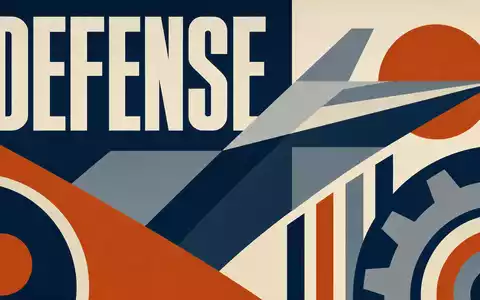 BAE Systems plc (ISIN GB0002634946) im Rüstungssektor dargestellt als geometrisches Bauhaus-Poster mit Text - Foto: THN