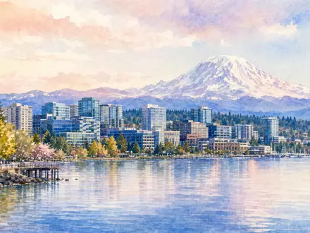 Monolithic Power Systems (ISIN US6098391054) hat seinen Hauptsitz nahe Seattle, hier als Aquarell dargestellt - Foto: THN