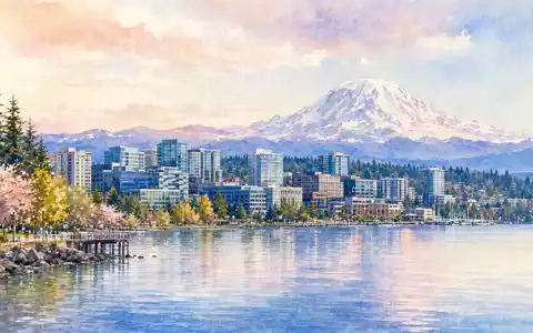 Monolithic Power Systems (ISIN US6098391054) hat seinen Hauptsitz nahe Seattle, hier als Aquarell dargestellt - Foto: THN