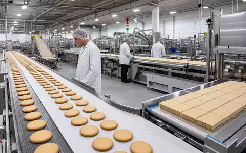 Mondelez International betreibt moderne Snackfabrik mit Kekslinie und Verpackung, ISIN US6092071058 belegt Konsumgueterbranche - Foto: THN