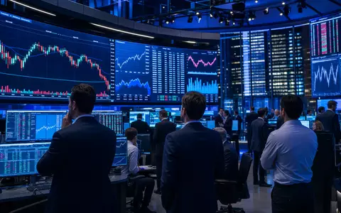 PUMA SE (ISIN DE0006969603) inszeniert Boersen-Editorial mit Trading-Floor und Charts zum Sportartikelsektor ohne echte Logos - Foto: THN