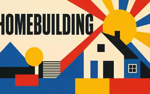 PulteGroup Inc. US7458671010 kombiniert ein Bauhaus-Poster mit geometrischem Haus-Motiv und dem Sektor-Schriftzug Homebuilding - Foto: THN