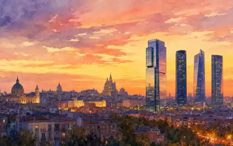 Naturgy Energy Group S.A. (ES0116870314) hat ihren Firmensitz in Madrid, hier künstlerisch als warmes Aquarell - Foto: THN