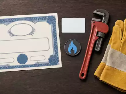 Naturgy Energy Group S.A. (ES0116870314) symbolisiert dieses Flatlay mit Aktienzertifikat, ISIN-Karte und Werkzeug der Energiebranche - Foto: THN