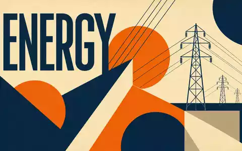 Naturgy Energy Group S.A. (ES0116870314) inspiriert dieses geometrische Bauhaus-Poster mit Strommasten und Schriftzug ENERGY - Foto: THN