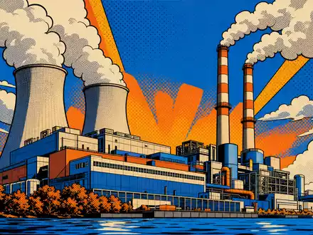 Naturgy Energy Group S.A. (ES0116870314) wird hier als farbenfrohe Pop-Art-Illustration eines dampfenden Kraftwerks inszeniert - Foto: THN