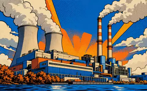 Naturgy Energy Group S.A. (ES0116870314) wird hier als farbenfrohe Pop-Art-Illustration eines dampfenden Kraftwerks inszeniert - Foto: THN