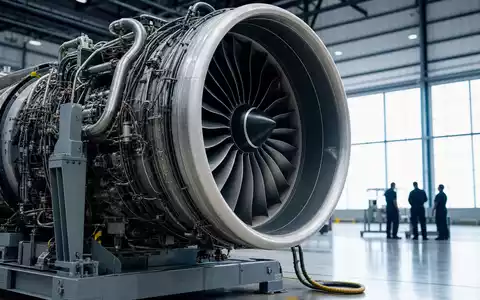 Fotorealistische Aufnahme eines Flugzeugtriebwerks zeigt MTU Aero Engines AG DE000A0D9PT0 Kernkompetenz Turbinentechnik - Foto: THN