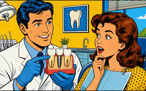 Straumann Holding AG (CH0012280076) inspiriert diese farbenfrohe Pop-Art-Comicszene einer Zahnarztpraxis mit Implantatmodell - Foto: THN