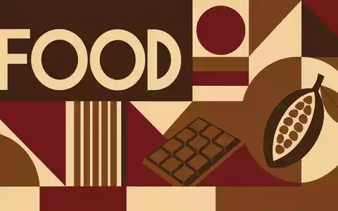 Chocoladefabriken Lindt & Sprüngli AG (CH0010570759) illustriert Bauhaus-Poster mit geometrischen Formen und Kakaobohnen-Motiv - Foto: THN
