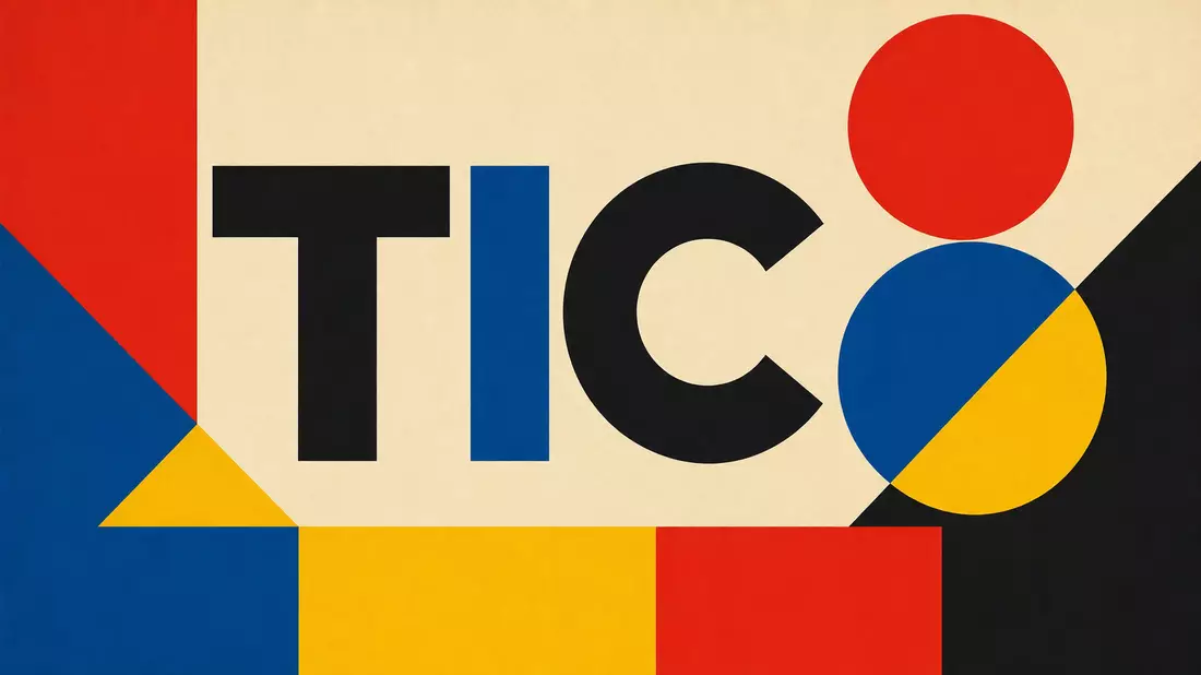 Bauhaus-Grafik mit Formen und Text TIC, Bezug zu SGS S.A. CH0002497458