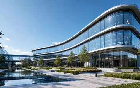 Architektur-Render eines modernen Firmensitzes repräsentiert The Swatch Group AG (CH0012255151), gläserne Fassade mit elegantem Design - Foto: THN