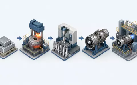 Rolls-Royce Holdings plc (GB00B63H8491): Isometrische 3D-Grafik zeigt komplette Wertschöpfungskette vom Rohmetall bis zum fertigen Triebwerk - Foto: THN