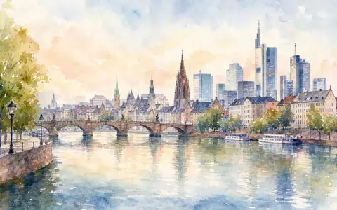 Aquarellmalerei zeigt Dubliner Stadtsilhouette am Fluss, Sitz von Flutter Entertainment plc ISIN IE00BWT6H894 Konzern - Foto: THN