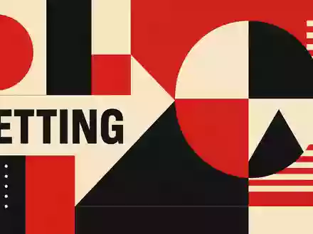 Bauhaus-Poster mit geometrischen Formen und Sektor-Kürzel BETTING für Flutter Entertainment plc ISIN IE00BWT6H894 - Foto: THN