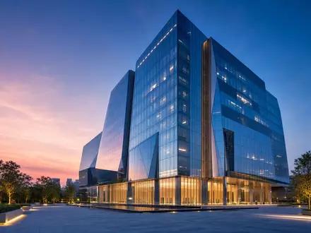 Architektur-Render eines modernen Wolkenkratzers repräsentiert Standard Chartered PLC, ISIN GB0004082847, globaler Bankkonzern - Foto: THN