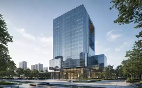 Philip Morris Intl (ISIN US7181721090) zeigt Architektur-Rendering einer gläsernen Konzernzentrale mit gepflegter Grünanlage davor - Foto: THN