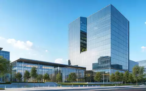 Architektur-Render eines modernen Glas-Hochhauses steht sinnbildlich für Pfizer Inc., ISIN US7170811035, Pharma-Konzern - Foto: THN