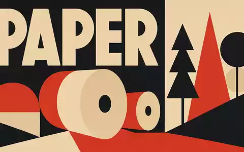 Bauhaus-Poster mit Papierrollen repräsentiert visuell die Branche von The Navigator Company, ISIN PTNVG0AE0000 - Foto: THN