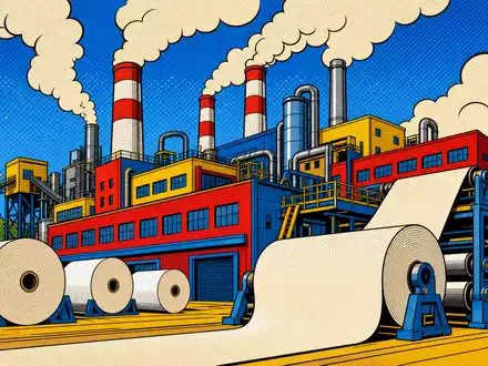 Pop-Art-Comic mit Papierfabrik zeigt spielerisch die Branche von The Navigator Company, ISIN PTNVG0AE0000 - Foto: THN